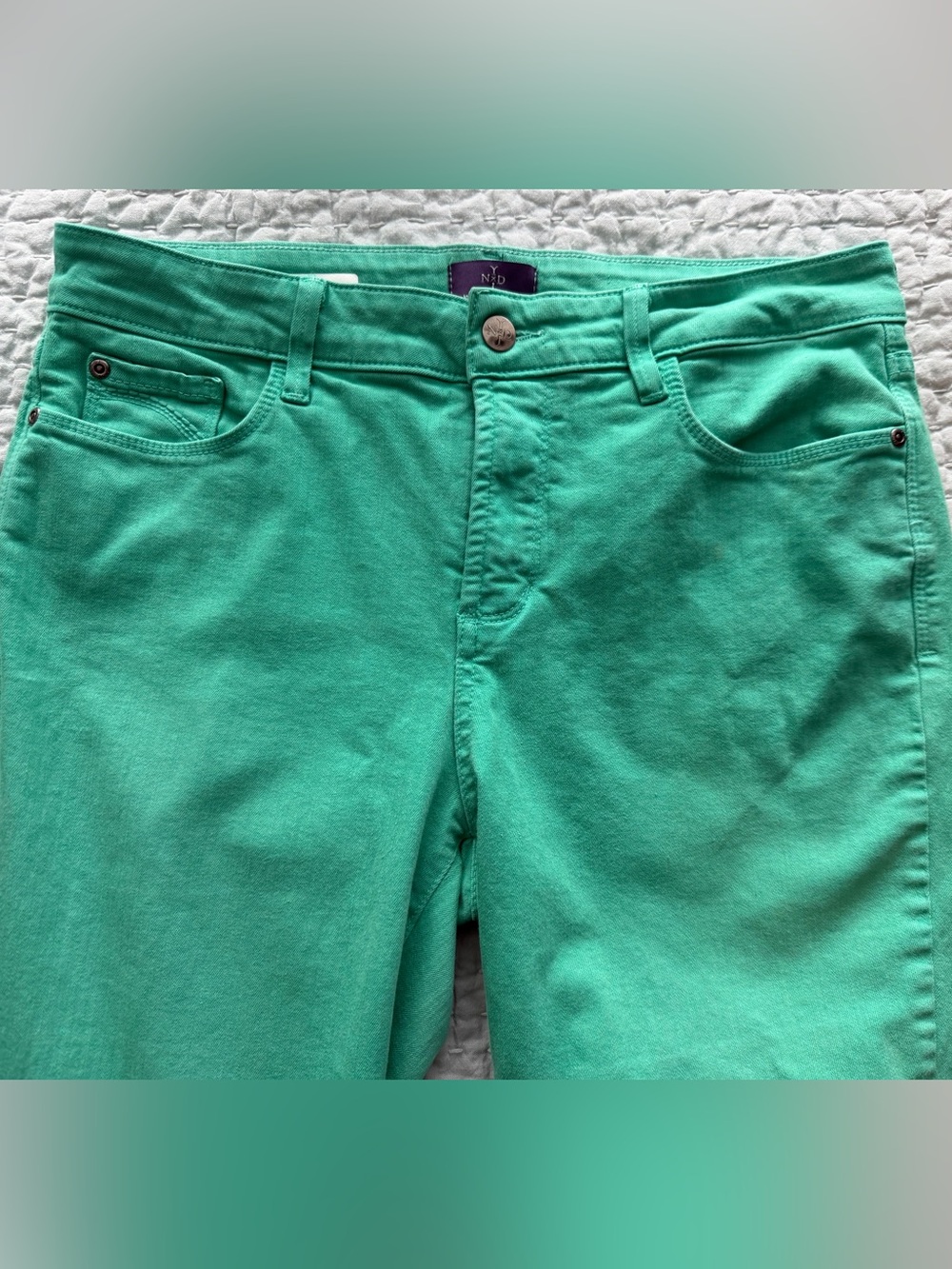 NYDJ Clarissa Ankle Skinny Jeans Mint Spearmint Green Lift Tuck Size 10 - Picture 6 of 11